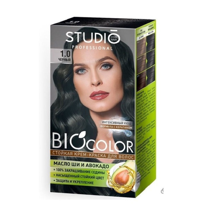 STUDIO Biocolor крем-краска- 1.0 черный 50/50/15мл студио би