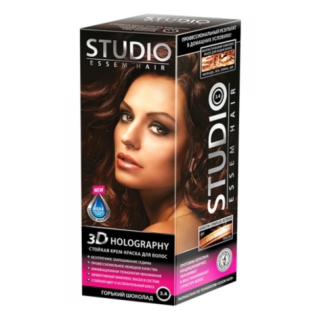 STUDIO-3D крем-краска- 3.4 горький шоколад 50/50/15мл студио