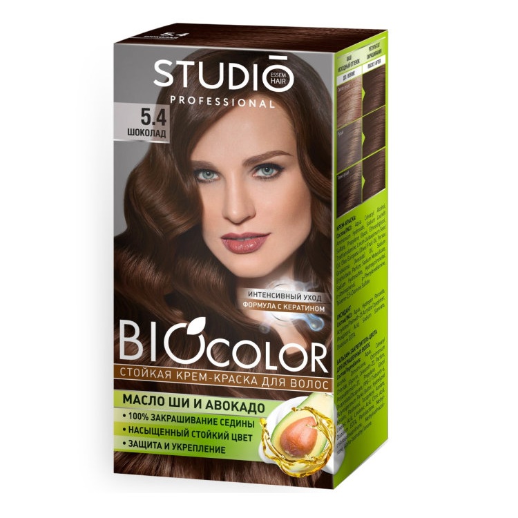 STUDIO Biocolor крем-краска- 5.4 шоколад 50/50/15мл студио б