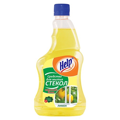 HELP ср-во д/мытья стекол 500г Лимон без распылителя 1-0323