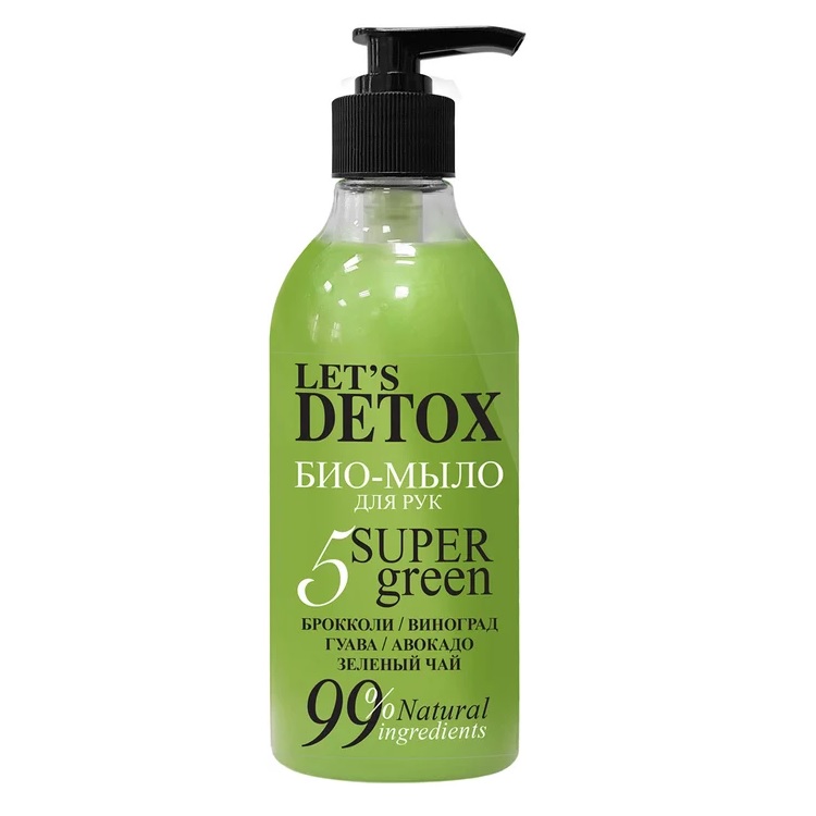 BB L`detox Натур.био мыло д/рук 380мл5 super green увлажн.
