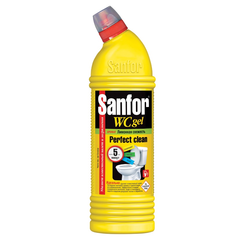 Sanfor WC гель 750г д/унитаза Лимонная свежесть санитар санф