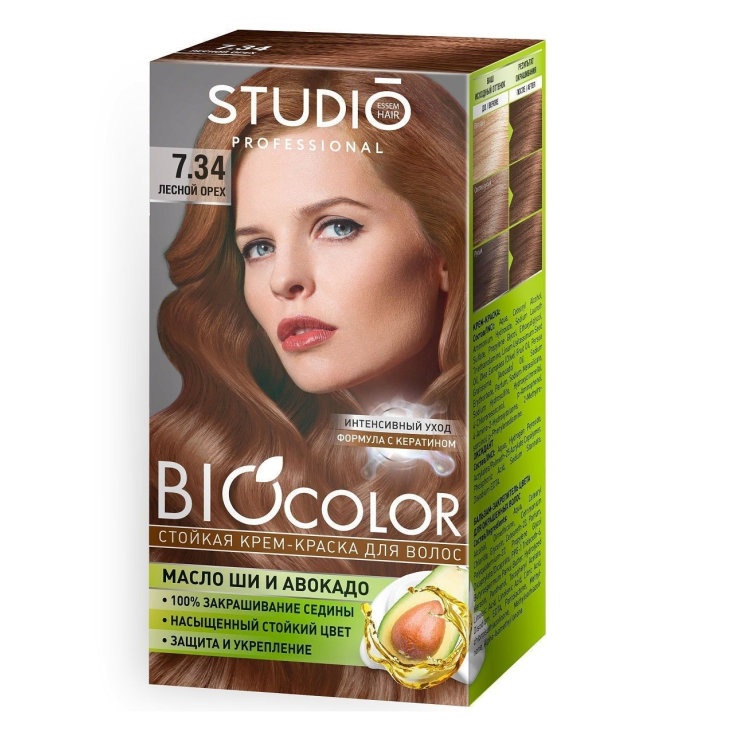 STUDIO Biocolor крем-краска- 7.34 лесной орех 50/50/15мл сту