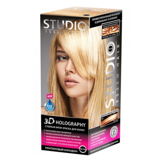 STUDIO-3D крем-краска-90.102 платиновый блондин 50/50/15мл с
