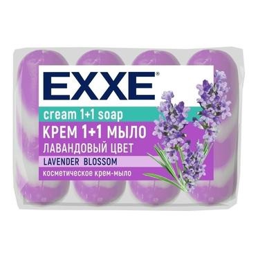 EXXE мыло 4*75г Лавандовый Цвет (сиреневое) полосатое ЭКОПАК