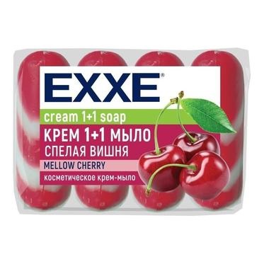 EXXE мыло 4*75г Спелая Вишня (красное) полосатое ЭКОПАК С000