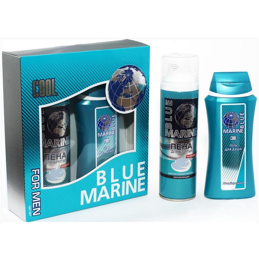 093м НАБОР Blue Marine Cool(гель д/д250+пена д/бр200)Блу Мар