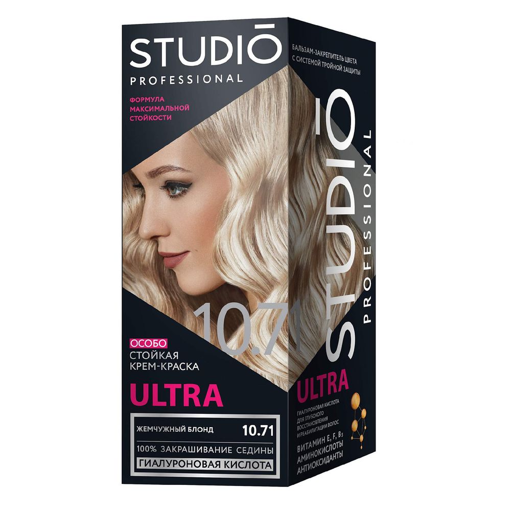 STUDIO-3D крем-краска-10.71 жемчужный блонд 50/50/15мл студи