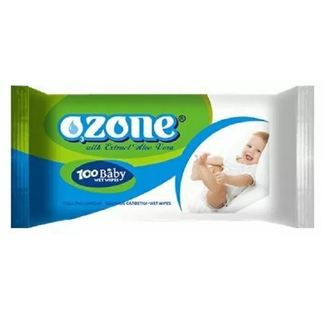 100 OZONE Вл.Салфетки Озон-100шт д/детей с экст.Алоэ В с кла