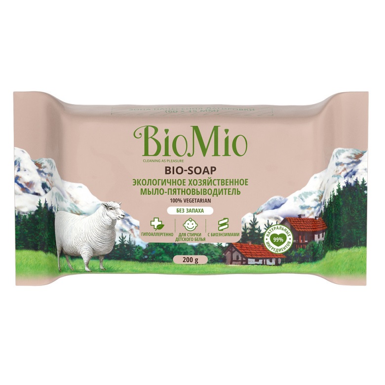 BioMio BIO хозяйственное мыло 200г Без запаха RU-CIS(20) би