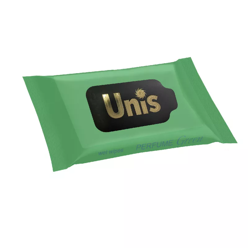 15 UNIS Вл.Салфетки Юнис-15шт Perfume Green антибактериальны
