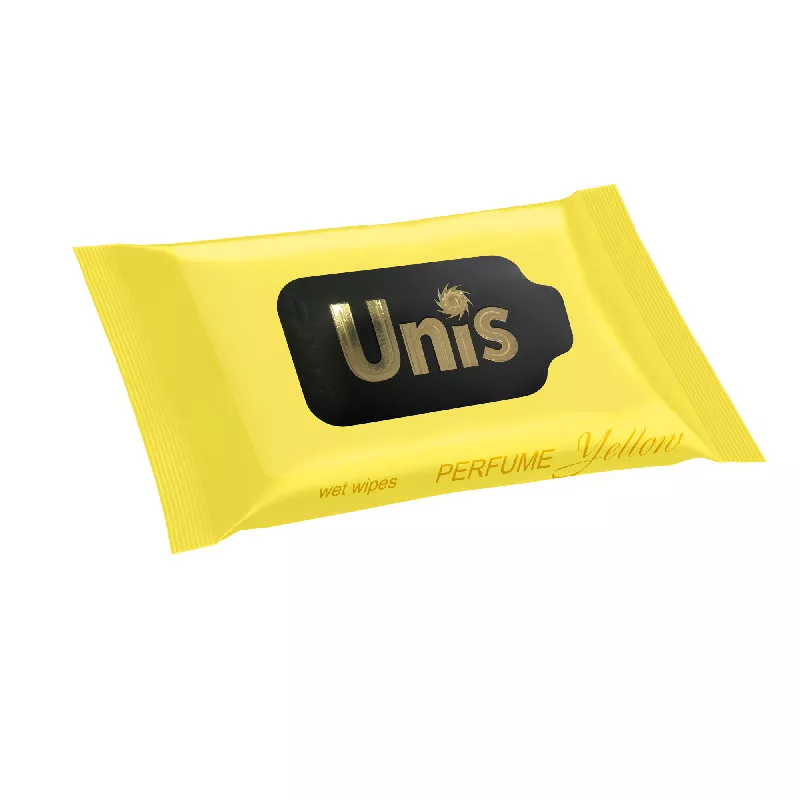 15 UNIS Вл.Салфетки Юнис-15шт Perfume Yellow антибактериальн